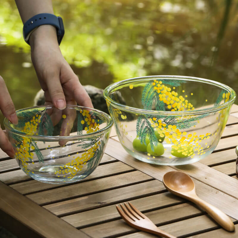 Lighteme Mimosa Printed Glass Bowl