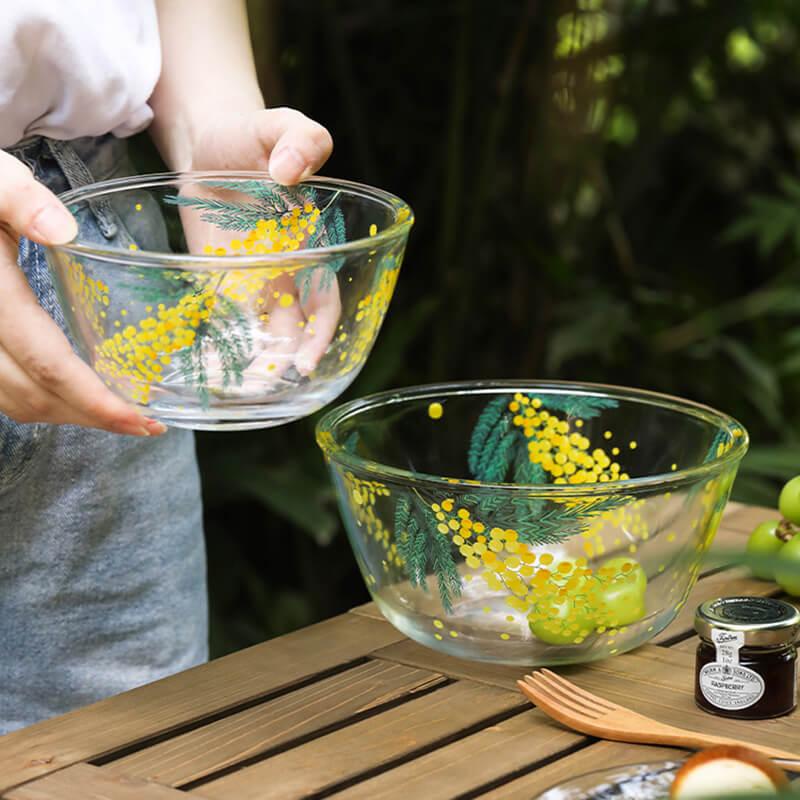 Lighteme Mimosa Printed Glass Bowl