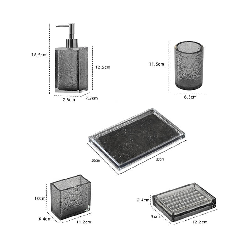 Lighteme Minimalist Gray Bathroom Set