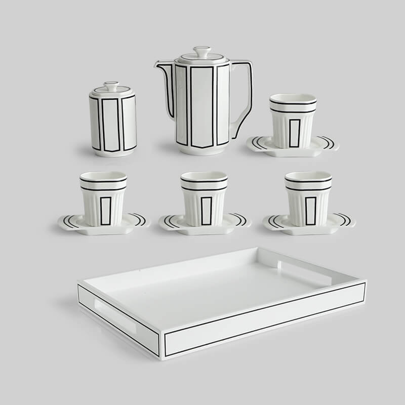 Lighteme Minimalist Line Bone China Teapot Set