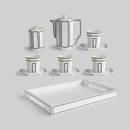 Lighteme Minimalist Line Bone China Teapot Set