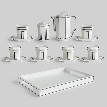 Lighteme Minimalist Line Bone China Teapot Set