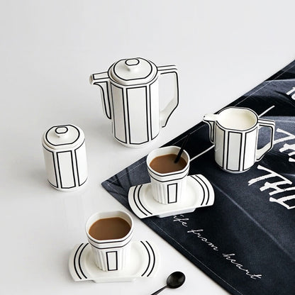 Lighteme Minimalist Line Bone China Teapot Set