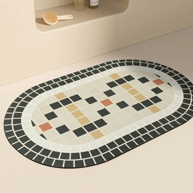 Tapis de bain Lighteme Mosaic en boue de diatomées