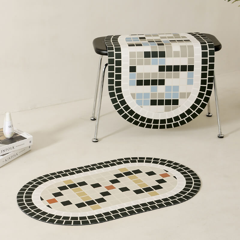 Tapis de bain Lighteme Mosaic en boue de diatomées