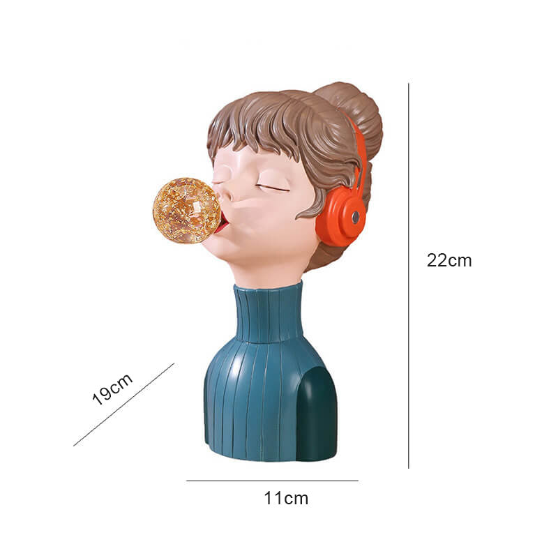 Lighteme Music Girl Blowing Bubbles Resin Ornament