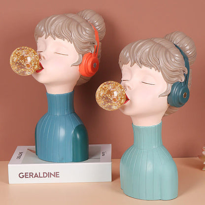 Lighteme Music Girl Blowing Bubbles Resin Ornament