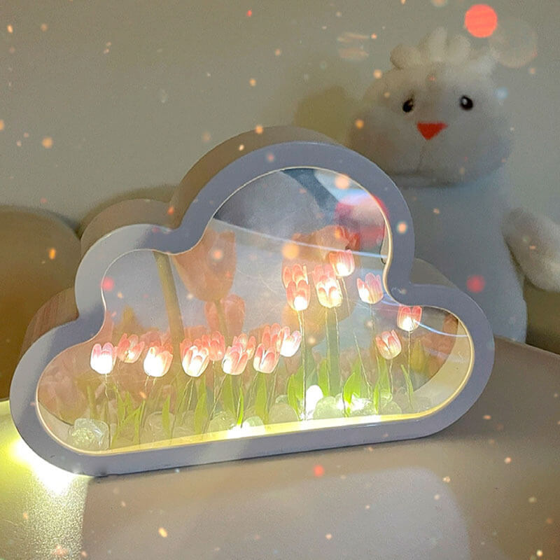 Lighteme Cloud Tulip Small Mirror Night Light