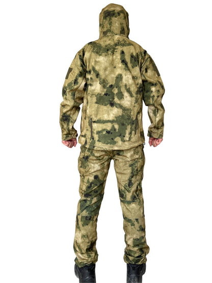 Lighteme Ruins Russian Camouflage Shark Skin Plus Velvet Waterproof Jacket Set