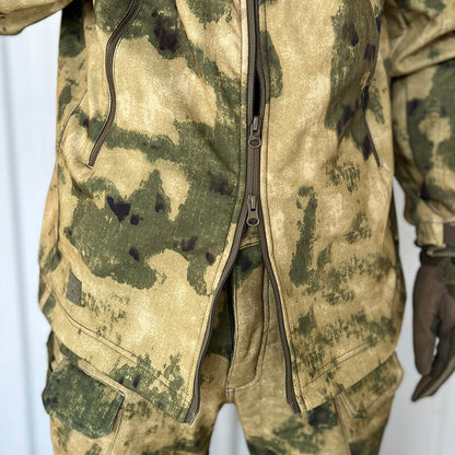 Lighteme Ruins Russian Camouflage Shark Skin Plus Velvet Waterproof Jacket Set