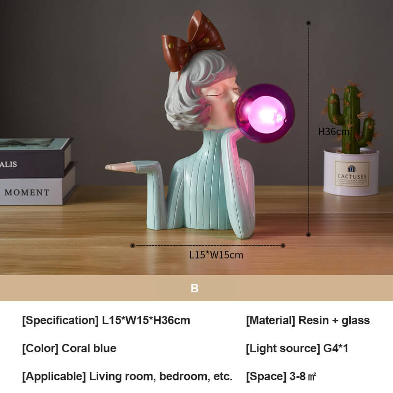 Lighteme Colorful Elegant Girls Resin Table Lamp