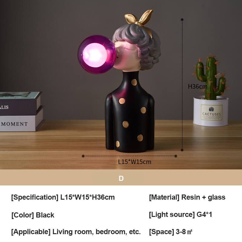 Lighteme Colorful Elegant Girls Resin Table Lamp