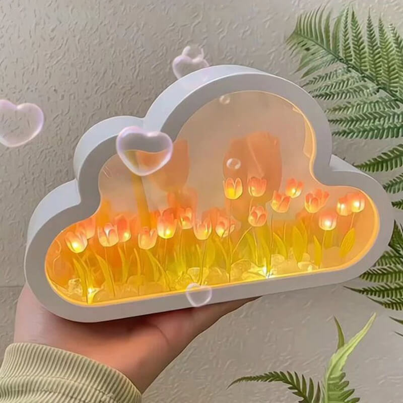 Lighteme Cloud Tulip Small Mirror Night Light