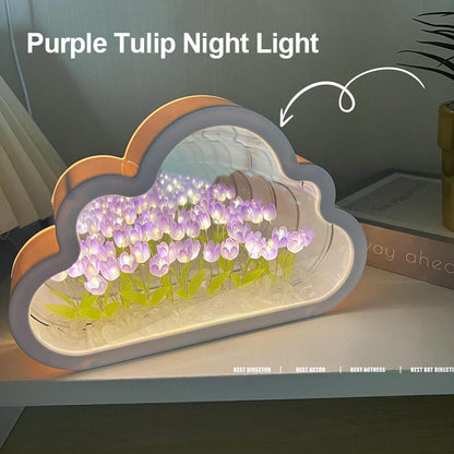Lighteme Cloud Tulip Small Mirror Night Light