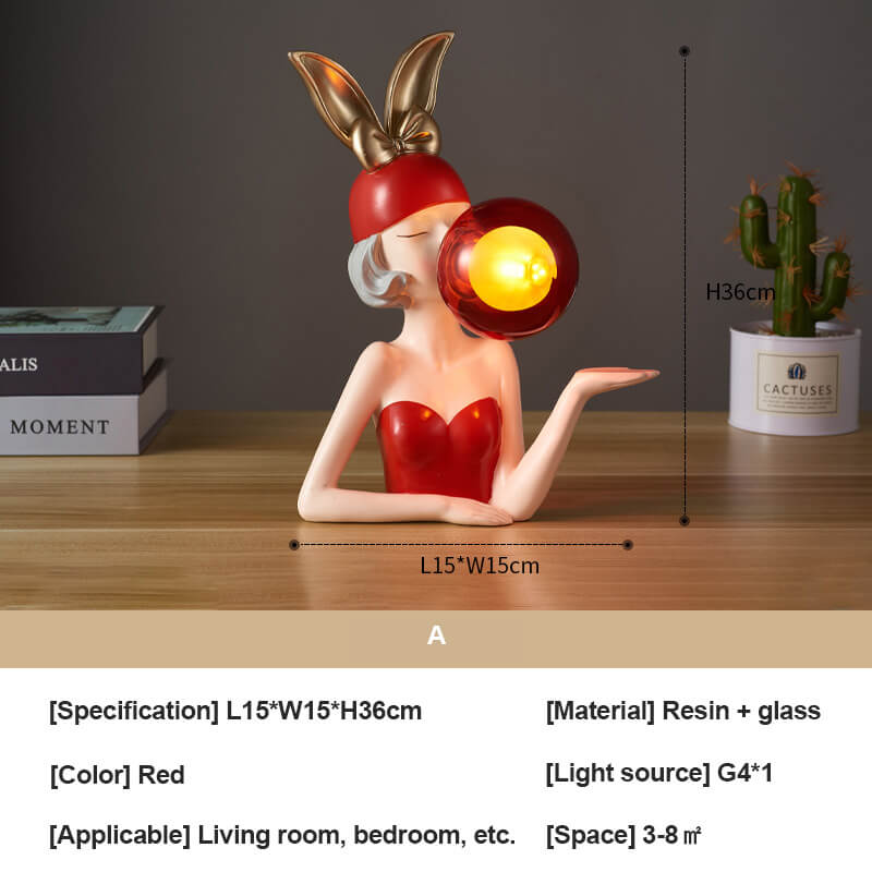 Lighteme Colorful Elegant Girls Resin Table Lamp