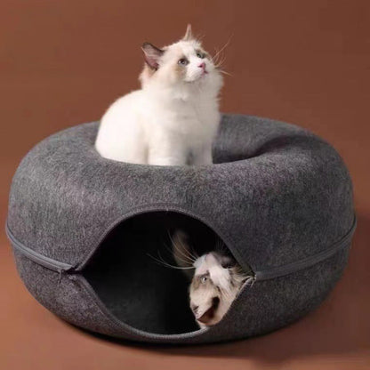 Lit tunnel confortable pour chat Lighteme pour jouer et se reposer