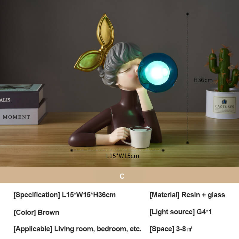 Lighteme Colorful Elegant Girls Resin Table Lamp