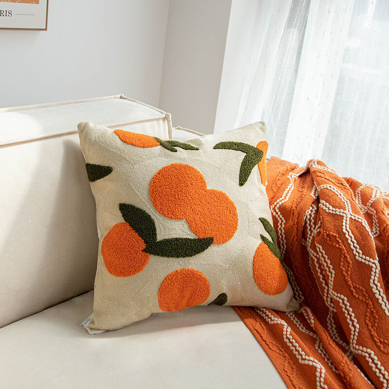 Lighteme Orange Throw Pillow Cover