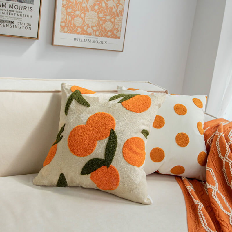 Lighteme Orange Throw Pillow Cover