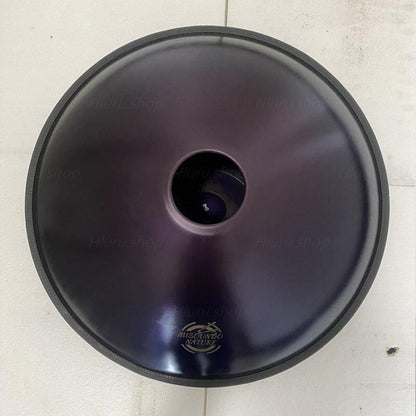 MiSoundofNature Custom Handpan Drum 22 Inch 10/10+2 Notes F3 Low Pygmy Scale Stainless Steel/Nitrided Steel Percussion Instrument