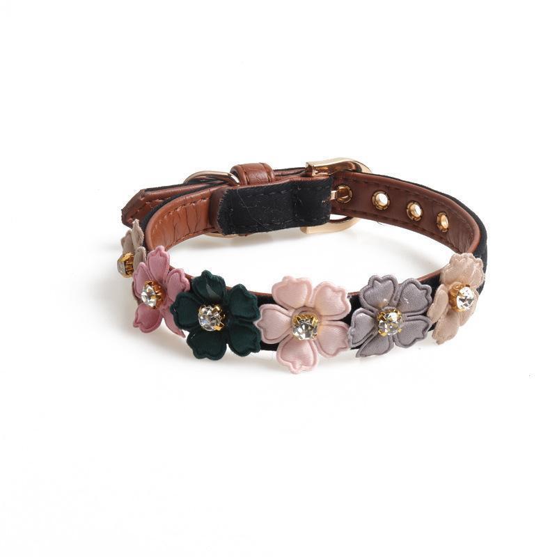 Lanière pour chien Lighteme en polyuréthane à motif floral (4 couleurs et 2 tailles)