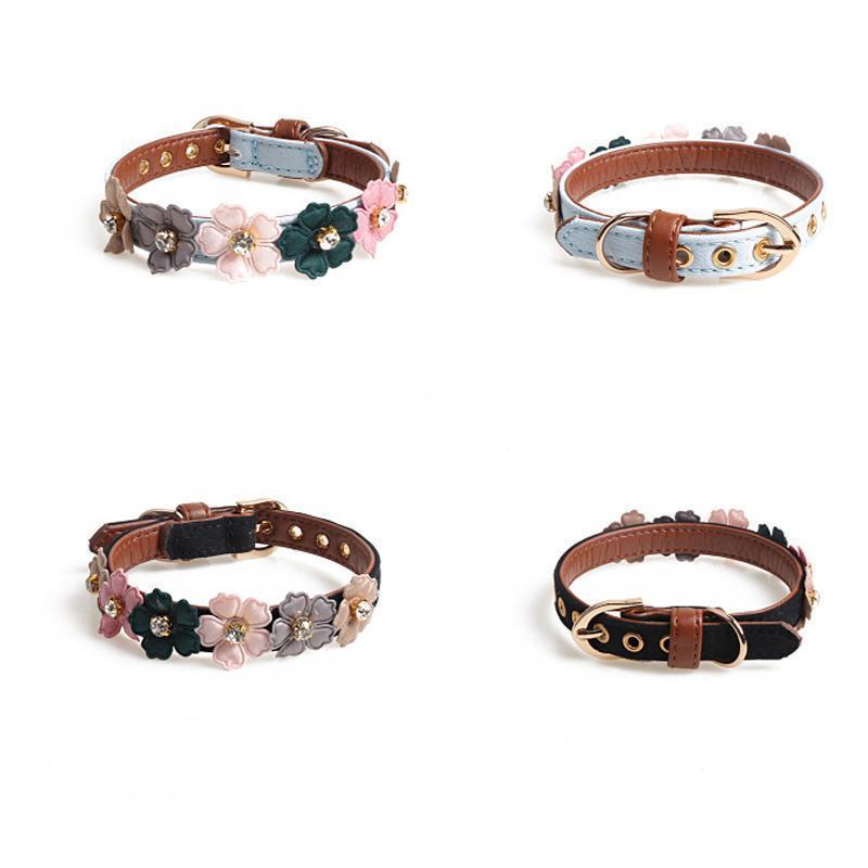 Lanière pour chien Lighteme en polyuréthane à motif floral (4 couleurs et 2 tailles)