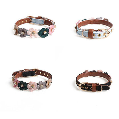 Lanière pour chien Lighteme en polyuréthane à motif floral (4 couleurs et 2 tailles)