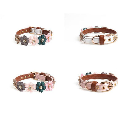Lanière pour chien Lighteme en polyuréthane à motif floral (4 couleurs et 2 tailles)