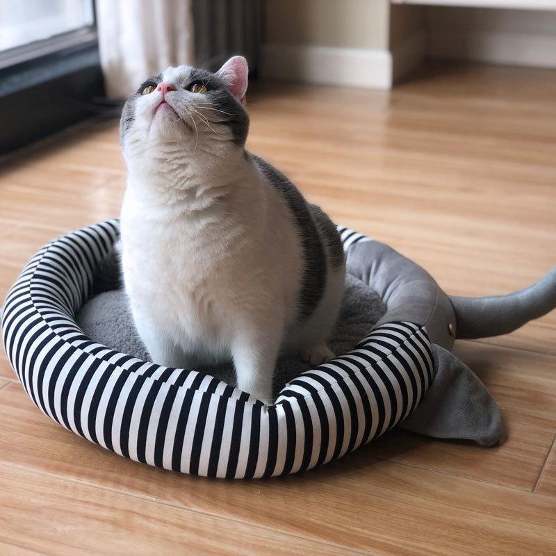 Lighteme Pad Removable Stripe Elephant Pet Bed (2 colors & 3 sizes)