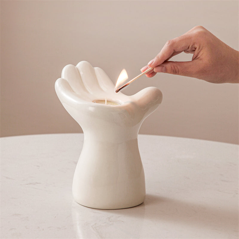 Bougeoir en céramique Lighteme Palm