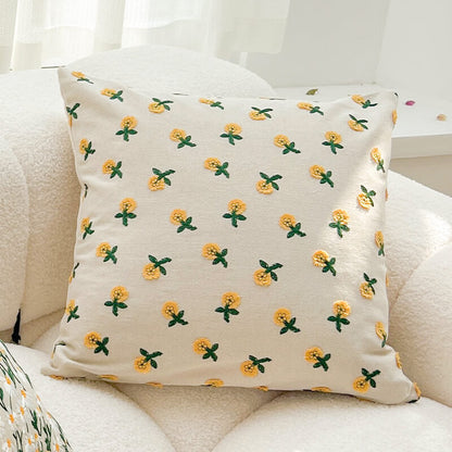 Lighteme Pastoral Floral Embroidered Throw Pillow Cover