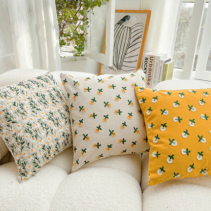 Lighteme Pastoral Floral Embroidered Throw Pillow Cover