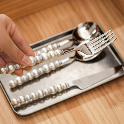 Lighteme Pearl Handle Flatware 4 Pcs Set
