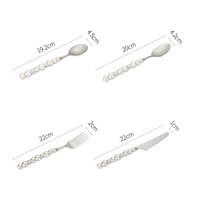 Lighteme Pearl Handle Flatware 4 Pcs Set