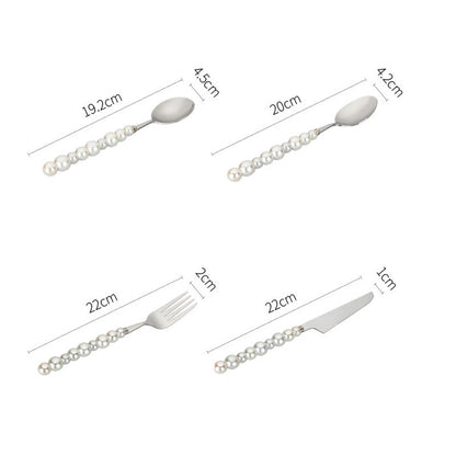Lighteme Pearl Handle Flatware 4 Pcs Set