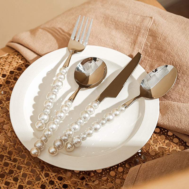 Lighteme Pearl Handle Flatware 4 Pcs Set