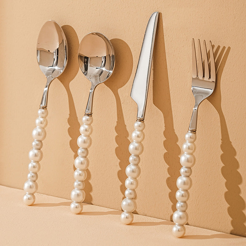 Lighteme Pearl Handle Flatware 4 Pcs Set