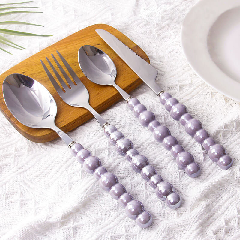Lighteme Pearl Handle Flatware 4 Pcs Set