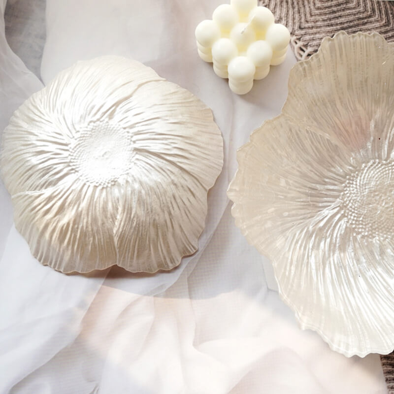 Lighteme Pearlescent Flower-Shaped Glass Storage