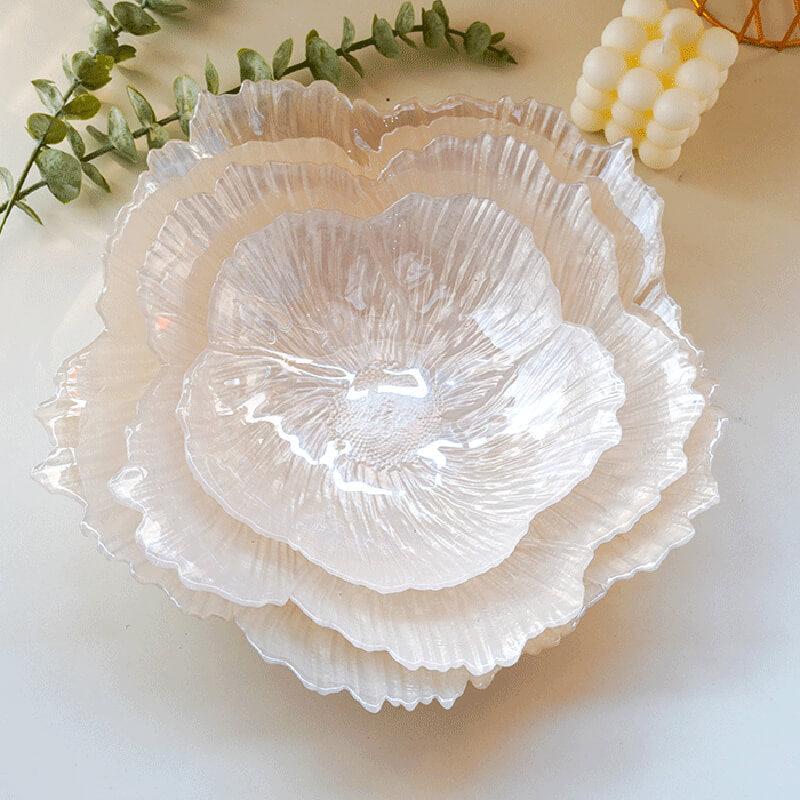 Lighteme Pearlescent Flower-Shaped Glass Storage