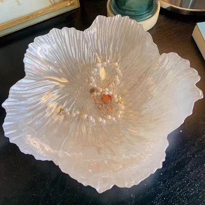 Lighteme Pearlescent Flower-Shaped Glass Storage