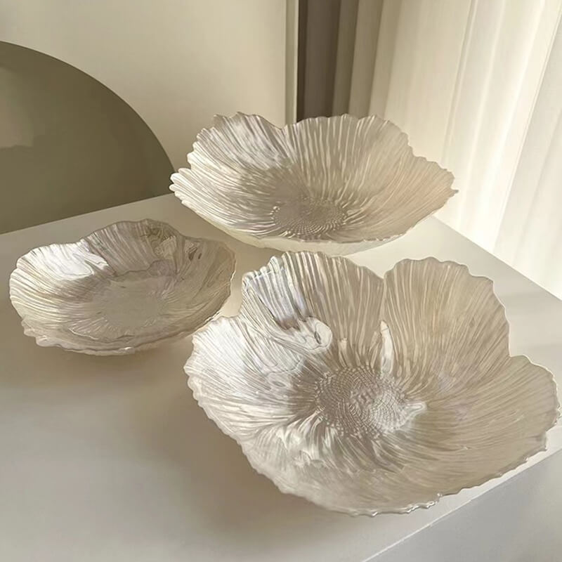 Lighteme Pearlescent Flower-Shaped Glass Storage