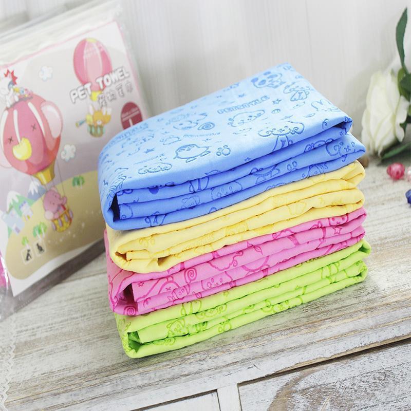 Lighteme Pet Bath Drying Suedette Towel With Cute Cartoon Print (4 colors)