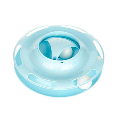 Jouet interactif pour chat Lighteme Pet, plateau tournant à quatre couches (2 couleurs)