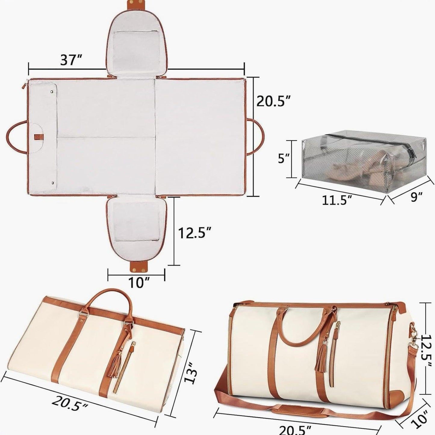 Sac de garde-robe pliable Lighteme avec plusieurs poches