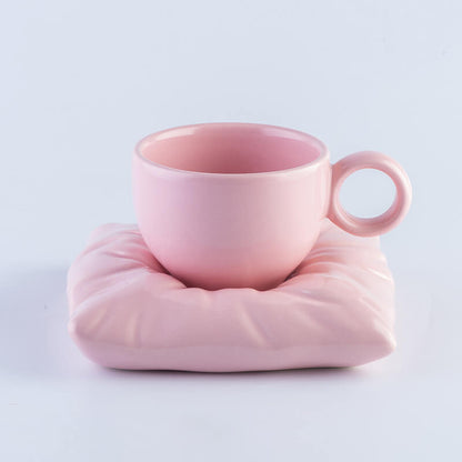 Lighteme Pillow Ceramic Cup and Saucer