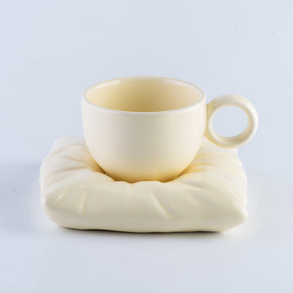 Lighteme Pillow Ceramic Cup and Saucer