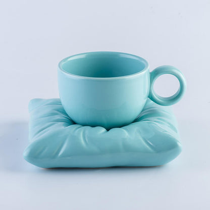 Lighteme Pillow Ceramic Cup and Saucer