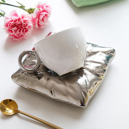 Lighteme Pillow Ceramic Cup and Saucer
