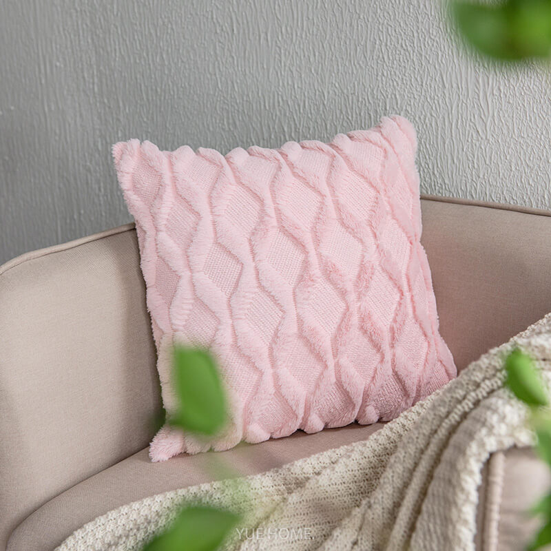 Lighteme Rhombus Plush Throw Pillow Cover